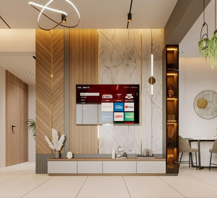 Luxury TV Unit Wall Feature in Chennai image 2