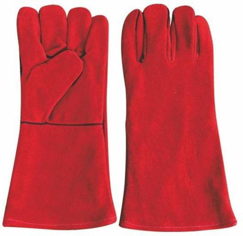 Red Leather Welding Gloves – Heat Resistant & Durable image 3