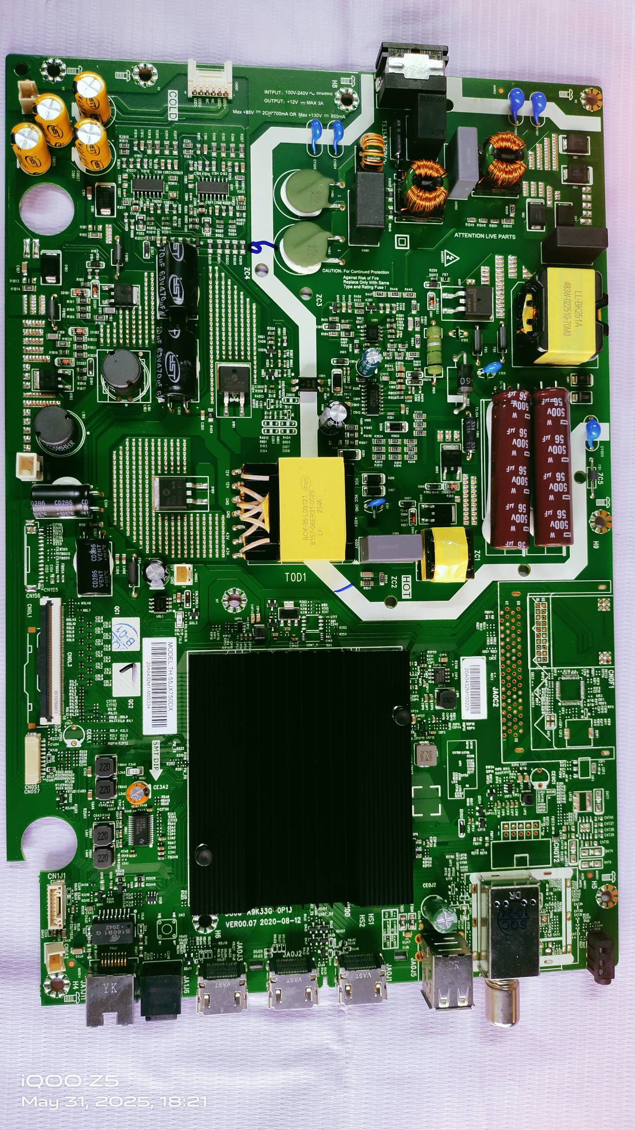PANASONIC TH-55JX750DX, New ANDROID MAIN BOARD, MOTHER BOARD, MAIN COMBO BOARD image 4