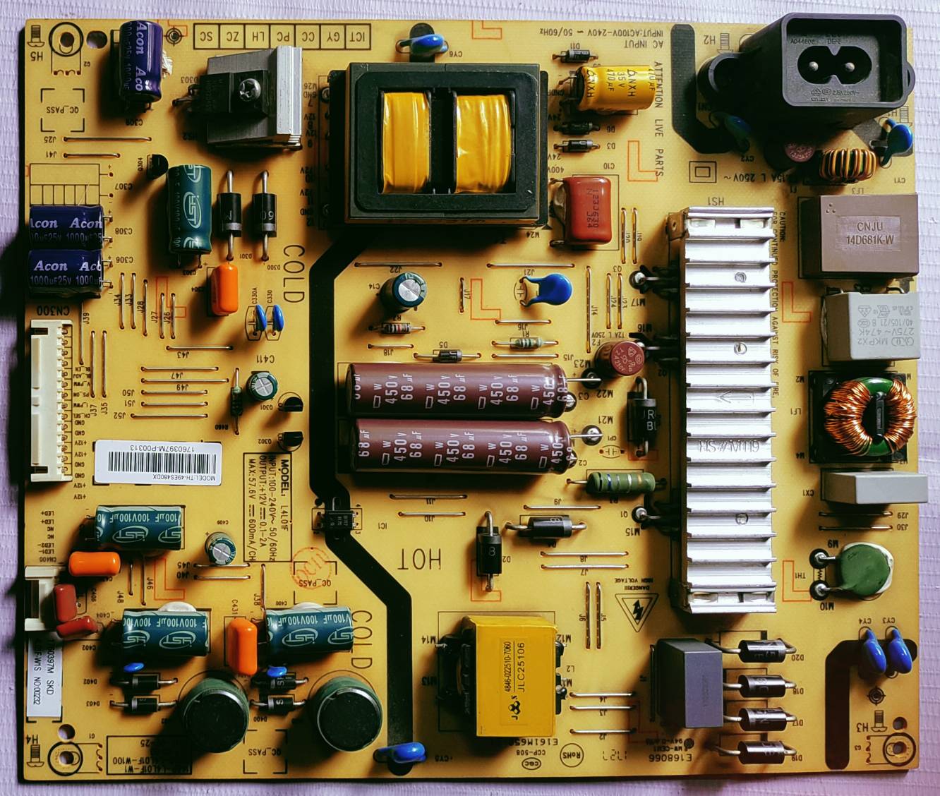 PANASONIC TH-49ES480DX POWER SUPPLY BOARD, SMPS BOARD,#Wb29 image 4