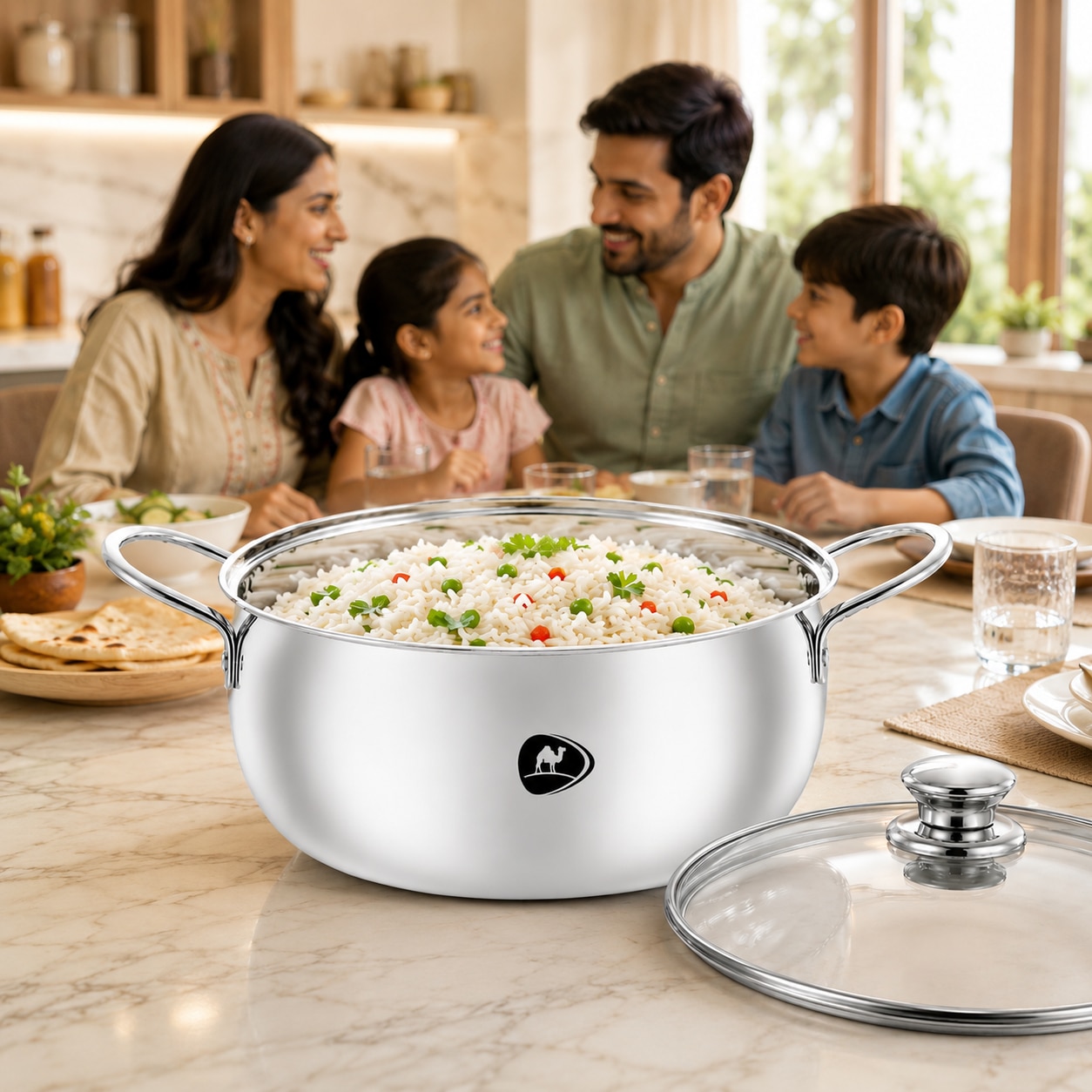 Stainless Steel Casserole With Glass Lid image 3