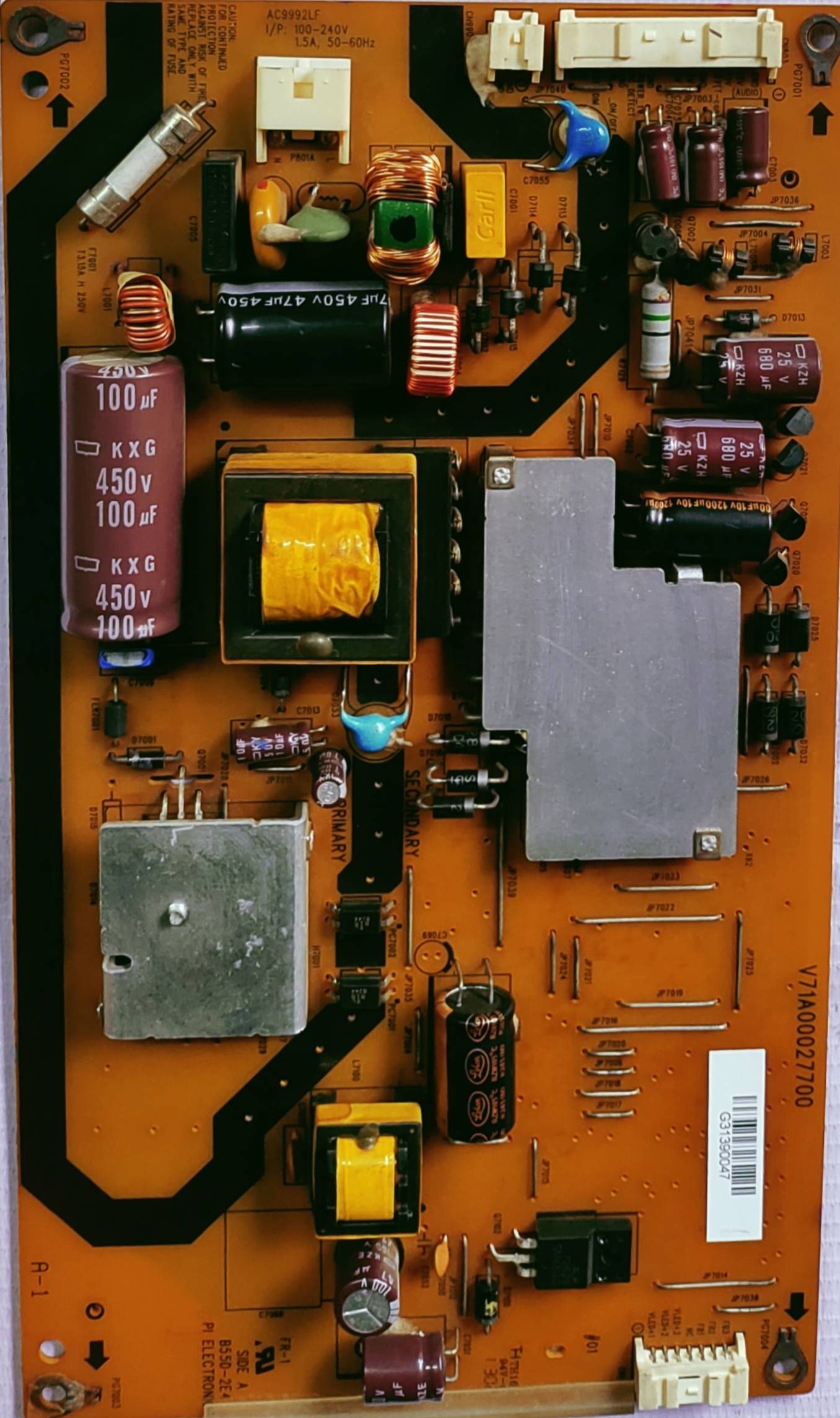TOSHIBA 32-INCH LED BOARD V71A00027700 POWER SUPPLY BOARD, SMPS BOARD,#wb29 image 2