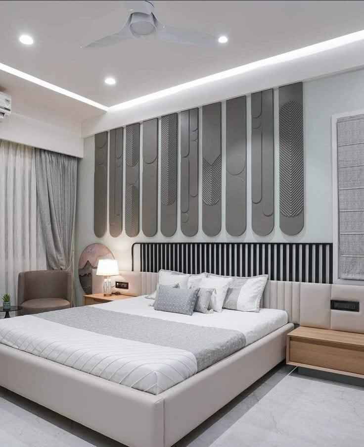 Modern Terracotta Bedroom Interior Design in Chennai | Contemporary Warm Tone Bedroom image 2