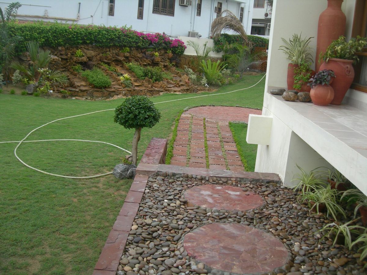 Frontyard Stone Pathway Landscaping Chennai image 5