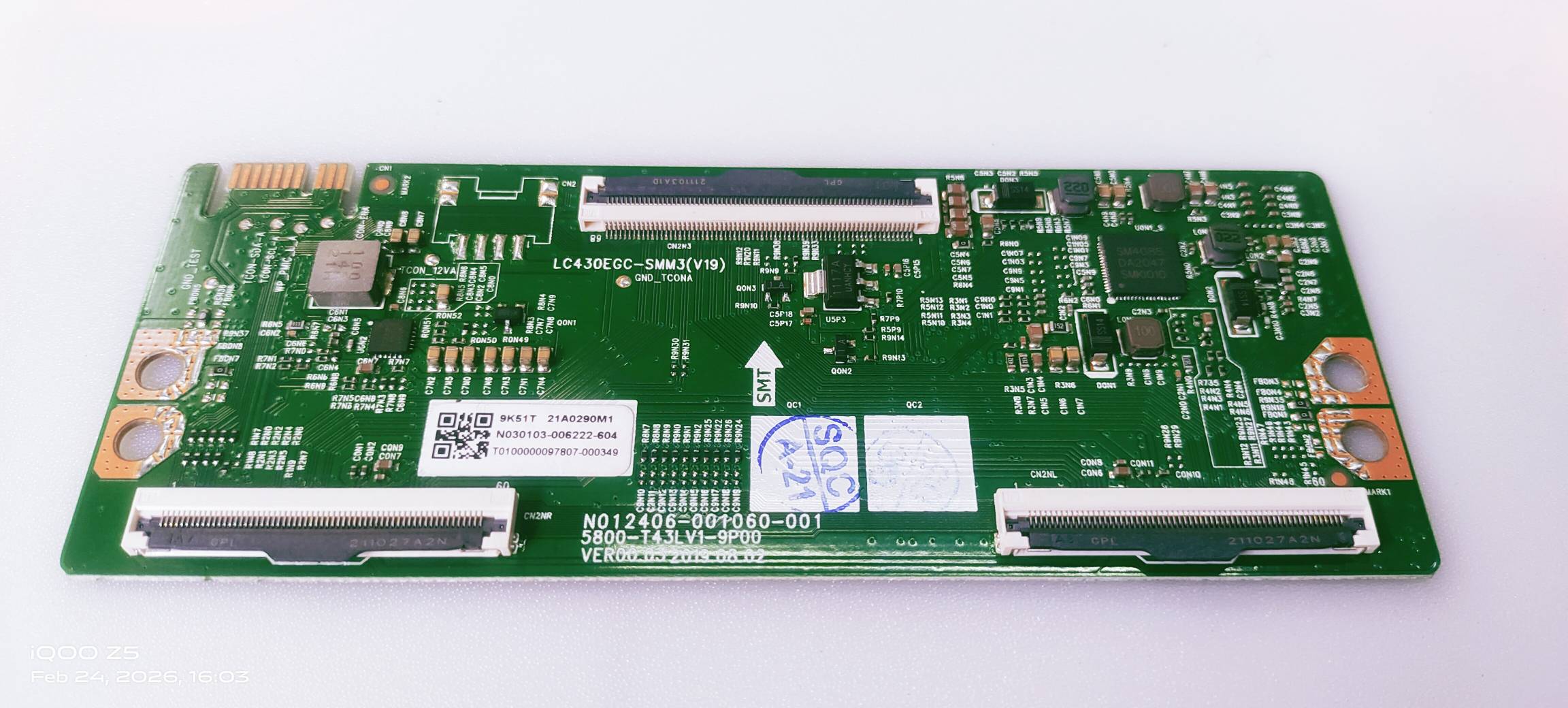 LG 43 INCH 4K LED TV TCON Part Number E162M917-C1 image 5