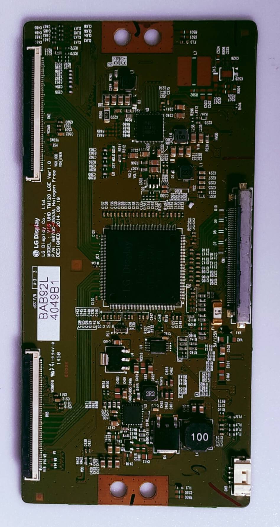 BAB92L 4049B1 LED TV 4K TCON NO. V15 UHD TM120  P/N 6870C-0553A  image 5