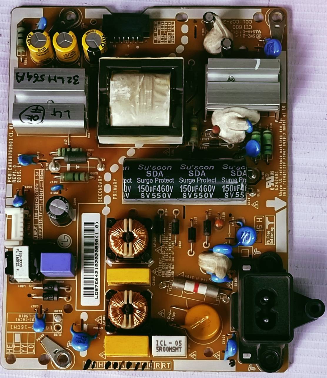 LG 32LH564A POWER SUPPLY BOARD, LED BOARD #Wb31 image 2