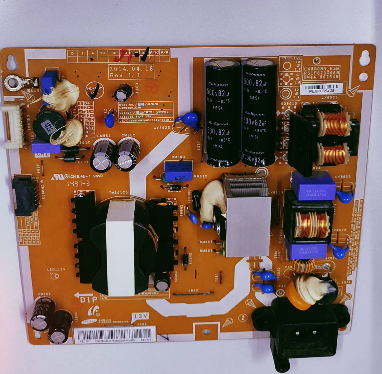 SAMSUNG LED TV UA40H4200AR Power Supply Board, SAMSUNG LED TV UA40H4200AR Smps Board, SAMSUNG LED TV UA40H4200AR Power Supply PCB Board, #wb50 image 3