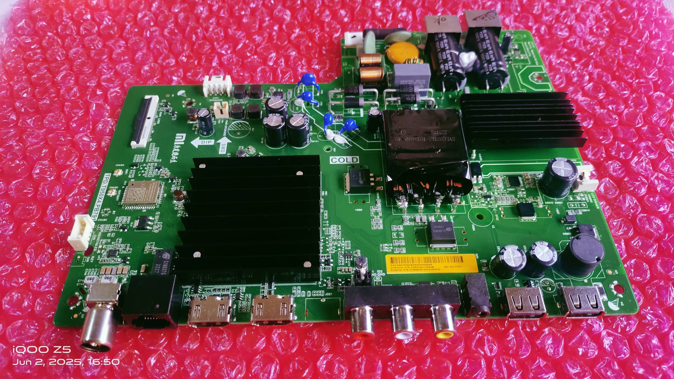 MI REDMI XIAOMI TPD.T950X4.PB791 ANDROID MAIN BOARD, ANDROID MOTHER BOARD, ANDROID COMBO BOARD, #WB12 image 4