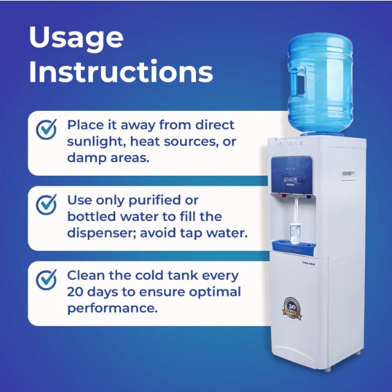 ATLANTIS PRIME (Hot, Normal & Cold ) Water Dispenser with Cooling Cabinet (Small Fridge)- 3 Taps image 2