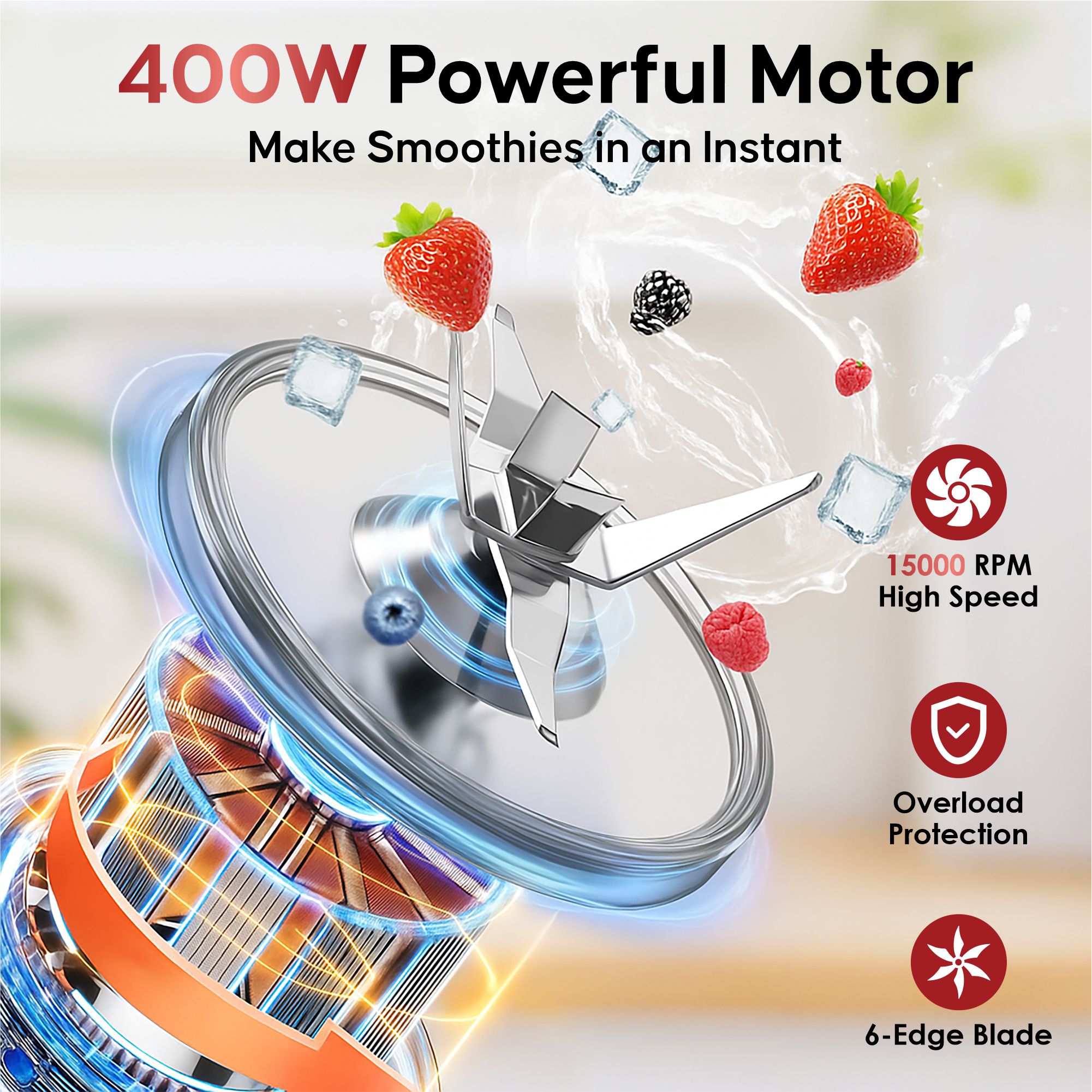 BOOSTER Powerful 400 W Juicer Mixer Grinder 400 W Juicer Mixer Grinder (Nutri_Pro | 2 Jars | Black, Red) image 2