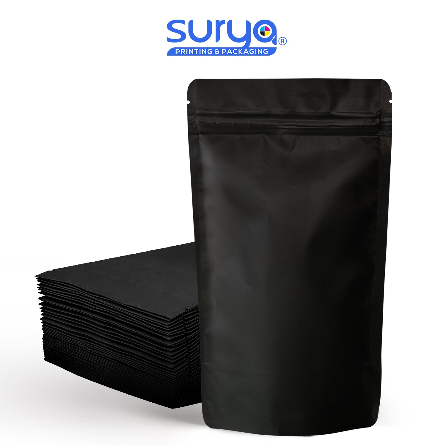 Black Color Matte Finish Ziplock Inner Foil Stand-Up Pouch image 3