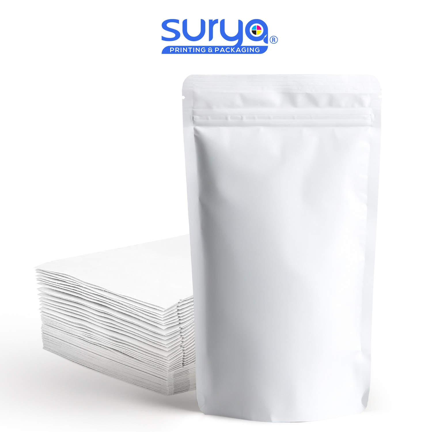 White Color Matte Finish Ziplock Inner Foil Stand-Up Pouch image 3