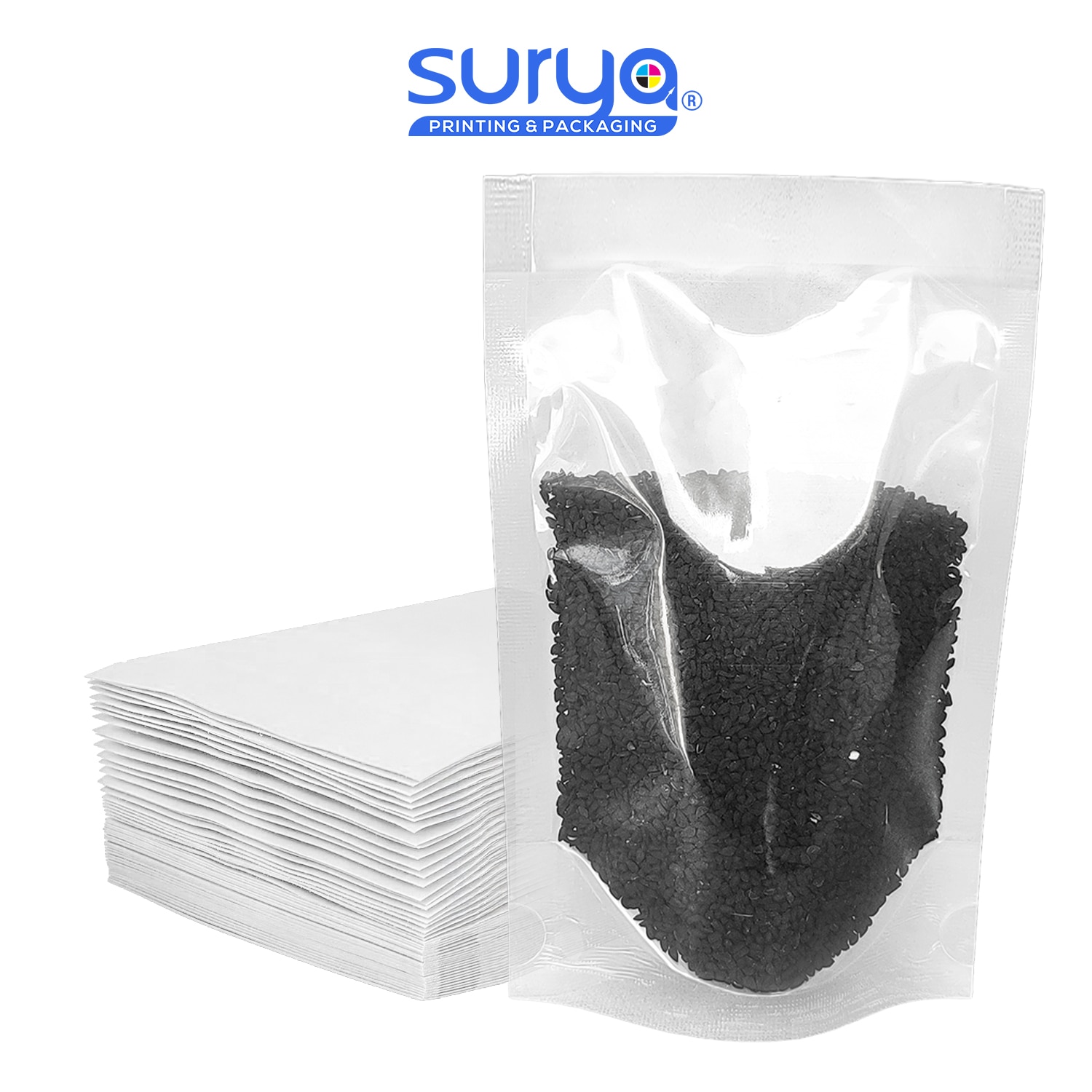 Both side transparent Without Ziplock Stand-Up Pouches image 3
