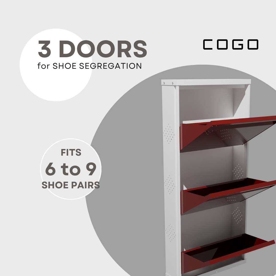 3 Tier Metal Shoe Rack (Maroon) image 3