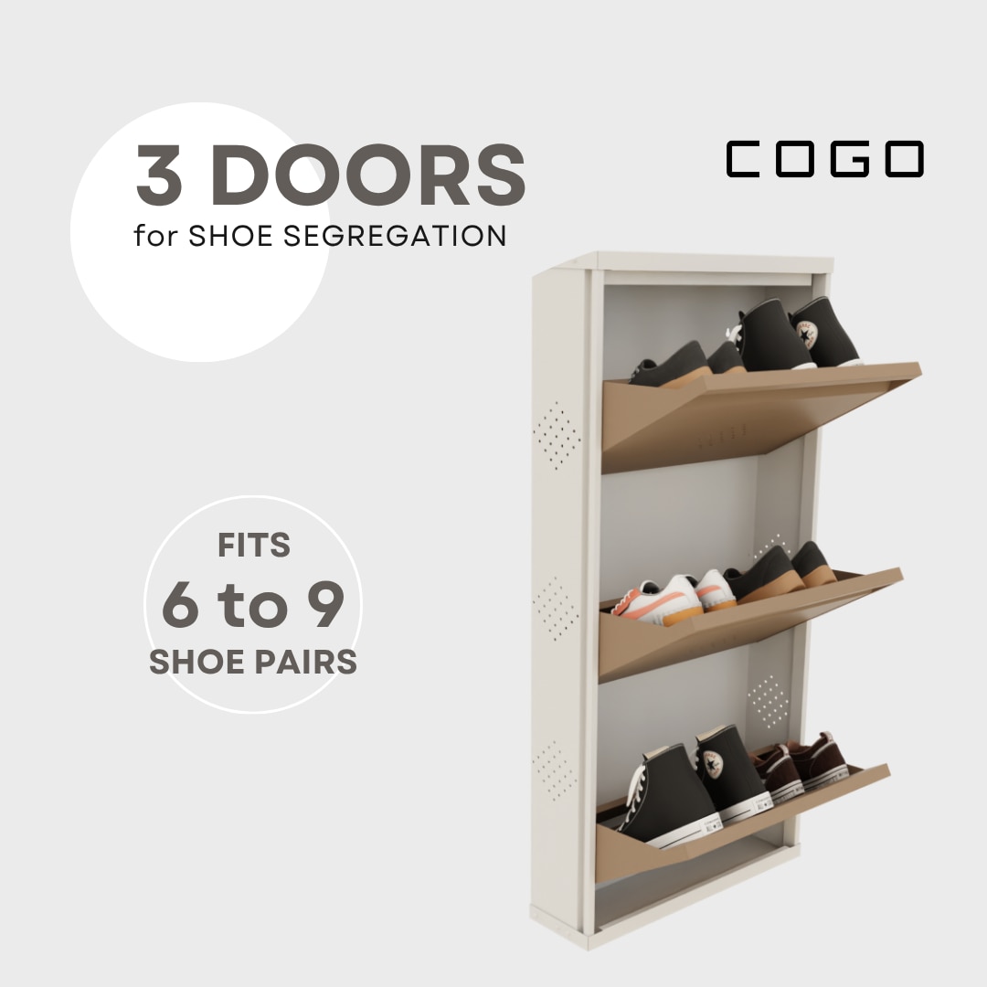 3 Tier Metal Shoe Rack (Biscuit) image 6