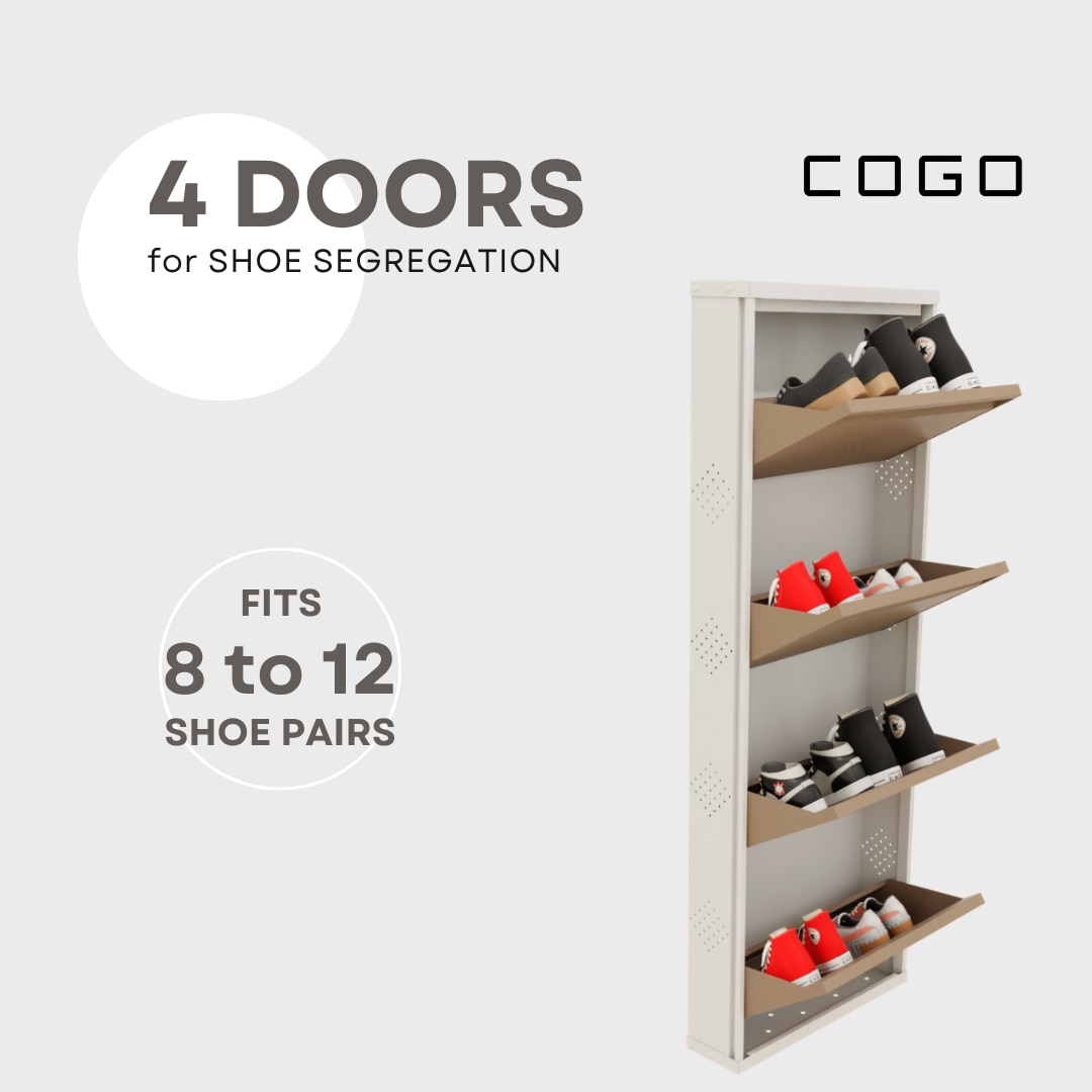 4 Tier Metal Shoe Rack (Biscuit) image 7