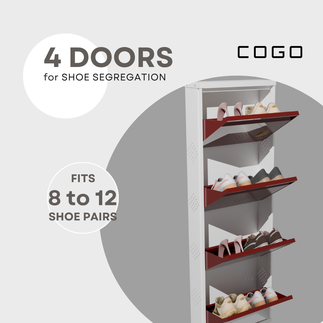 4 Tier Metal Shoe Rack (Maroon) image 6