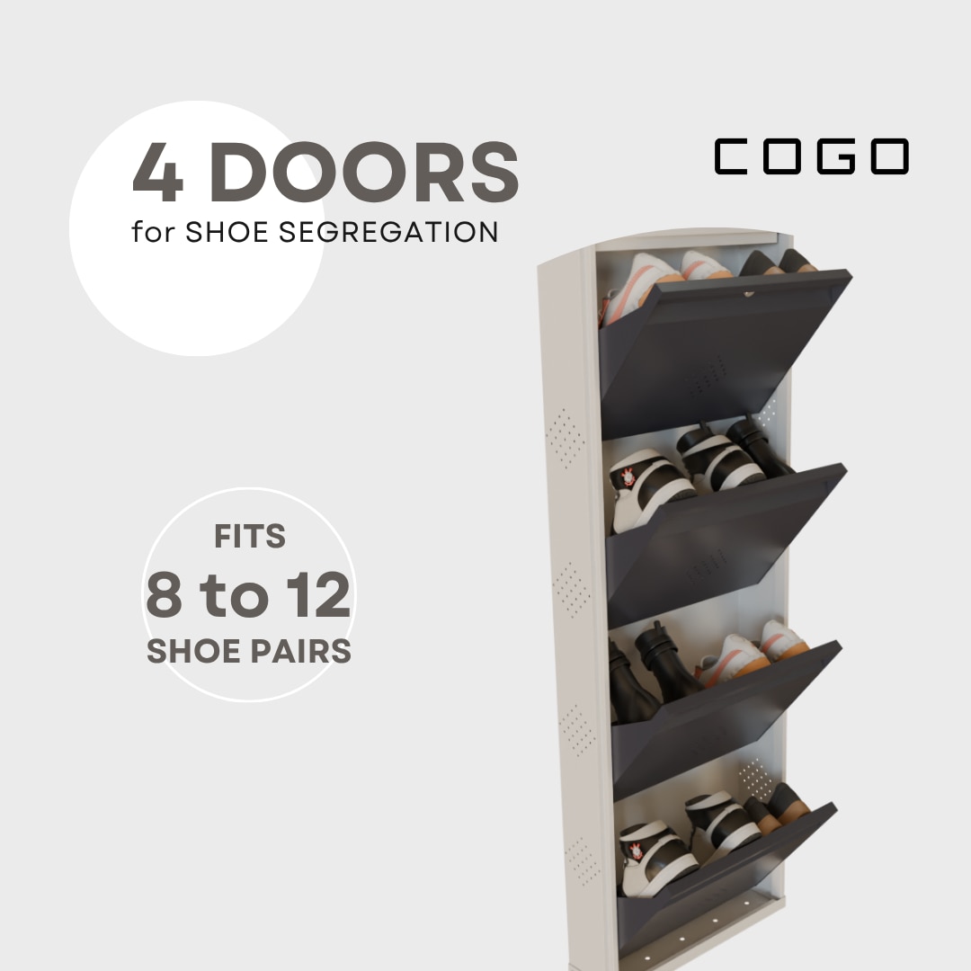 4 Tier Metal Shoe Rack (Grey) image 7
