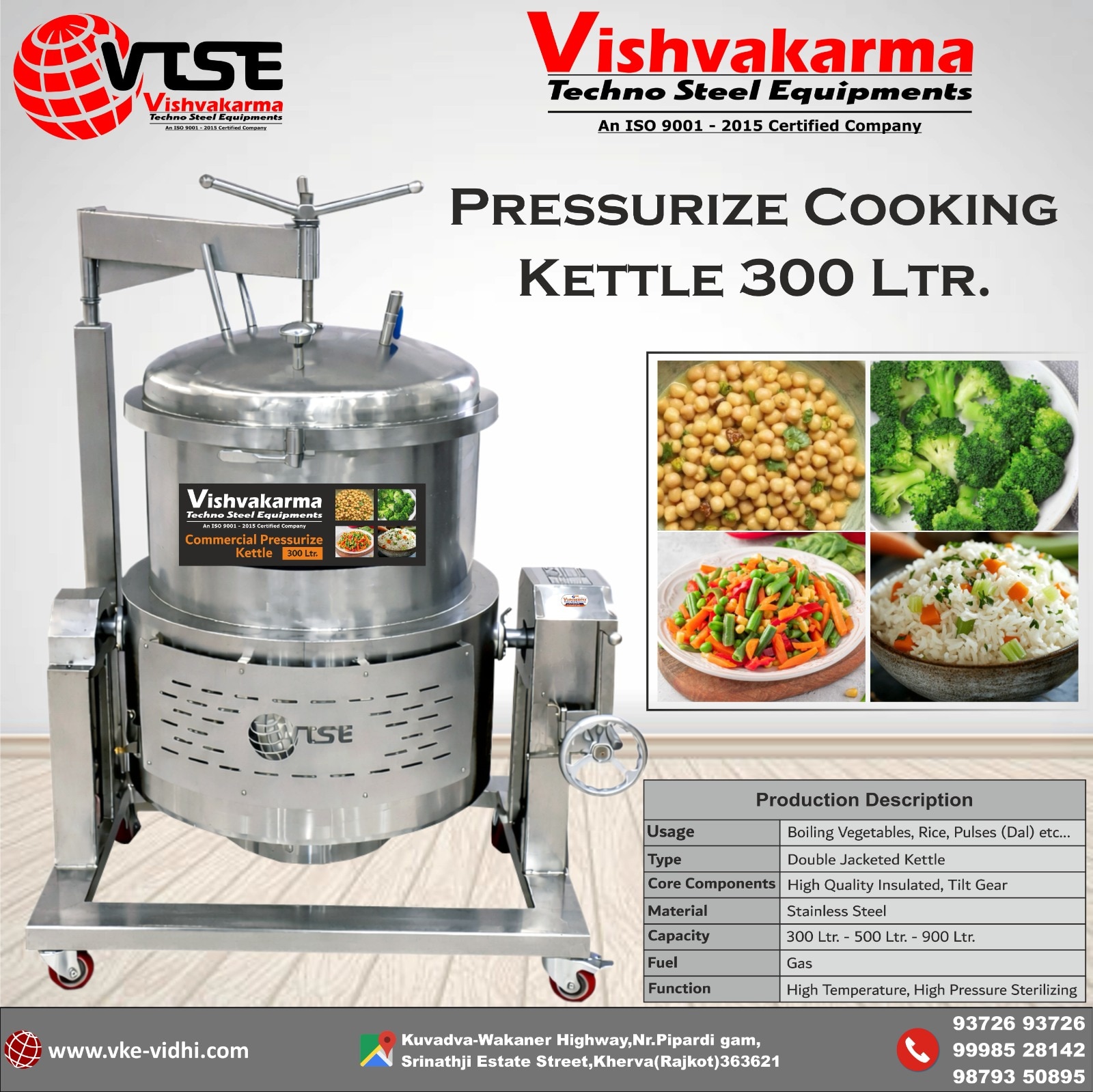 PRESSOURIZE COOKING KETTLE 900 LITER (PRESSORE COOKER) TILTING image 2