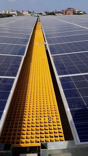 Yellow FRP Rooftop Walkway Grating image 3