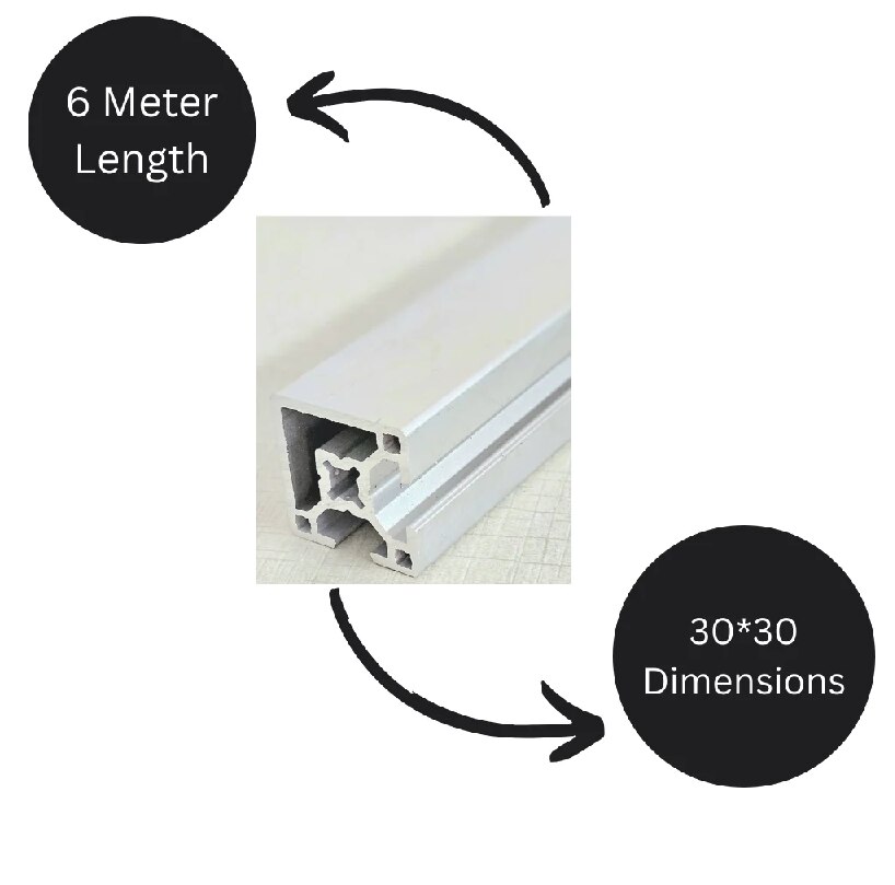 30X30 2 Slot 2 Side Closed Industrial Aluminium Profile image 3