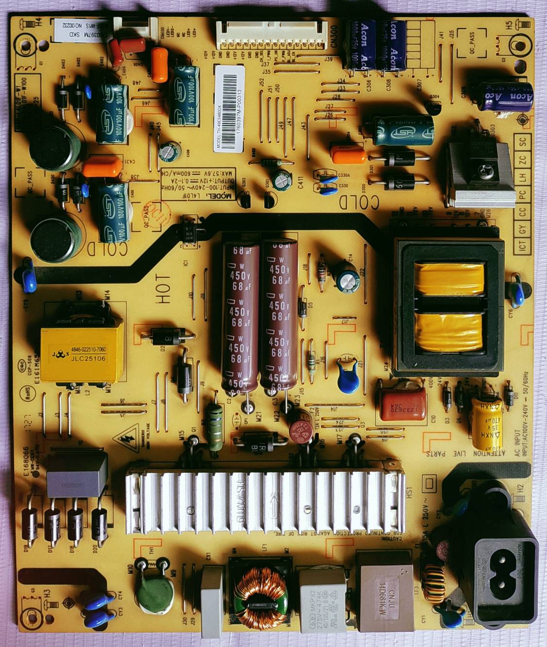PANASONIC TH-49ES480DX POWER SUPPLY BOARD, SMPS BOARD,#Wb29 image 3