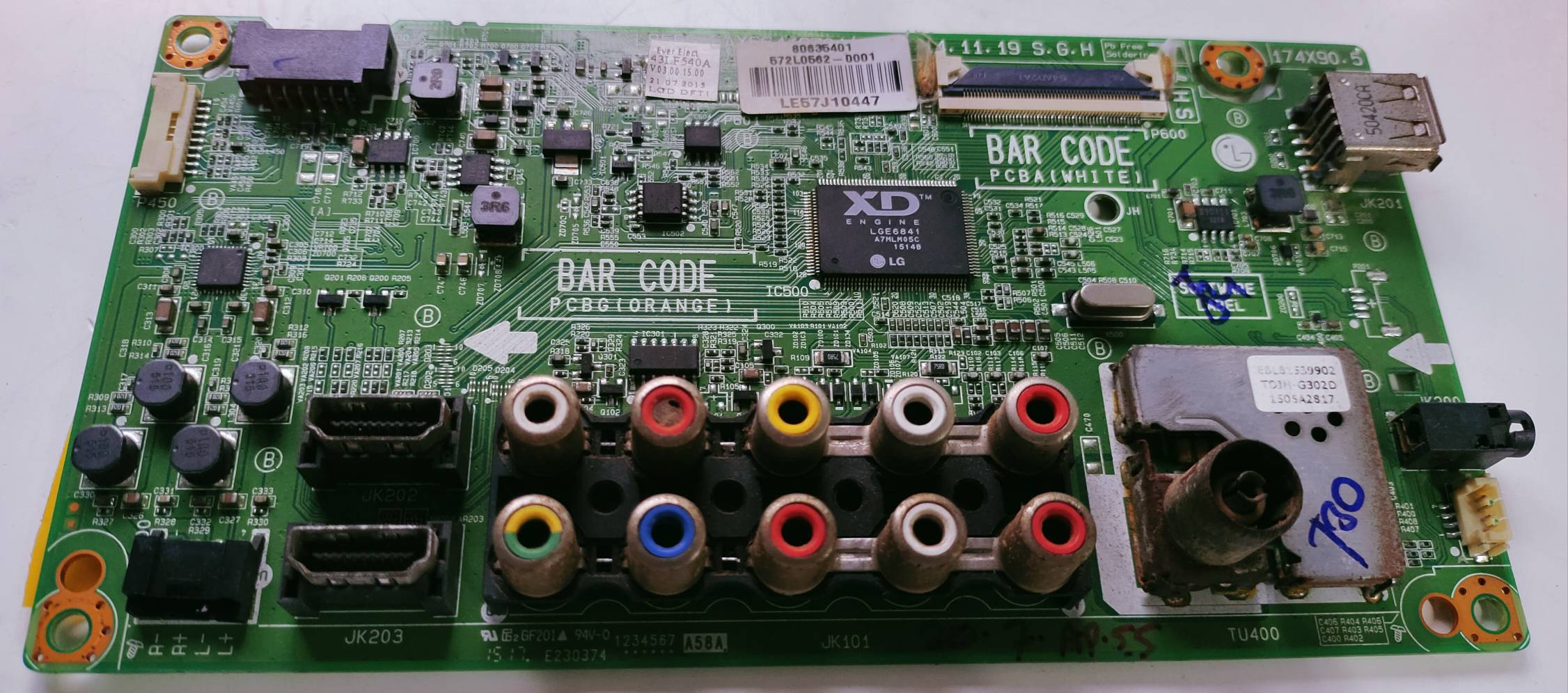 LG 43LF540A-TB LED Full HD TV Motherboard, Main Board, Main PCB image 2