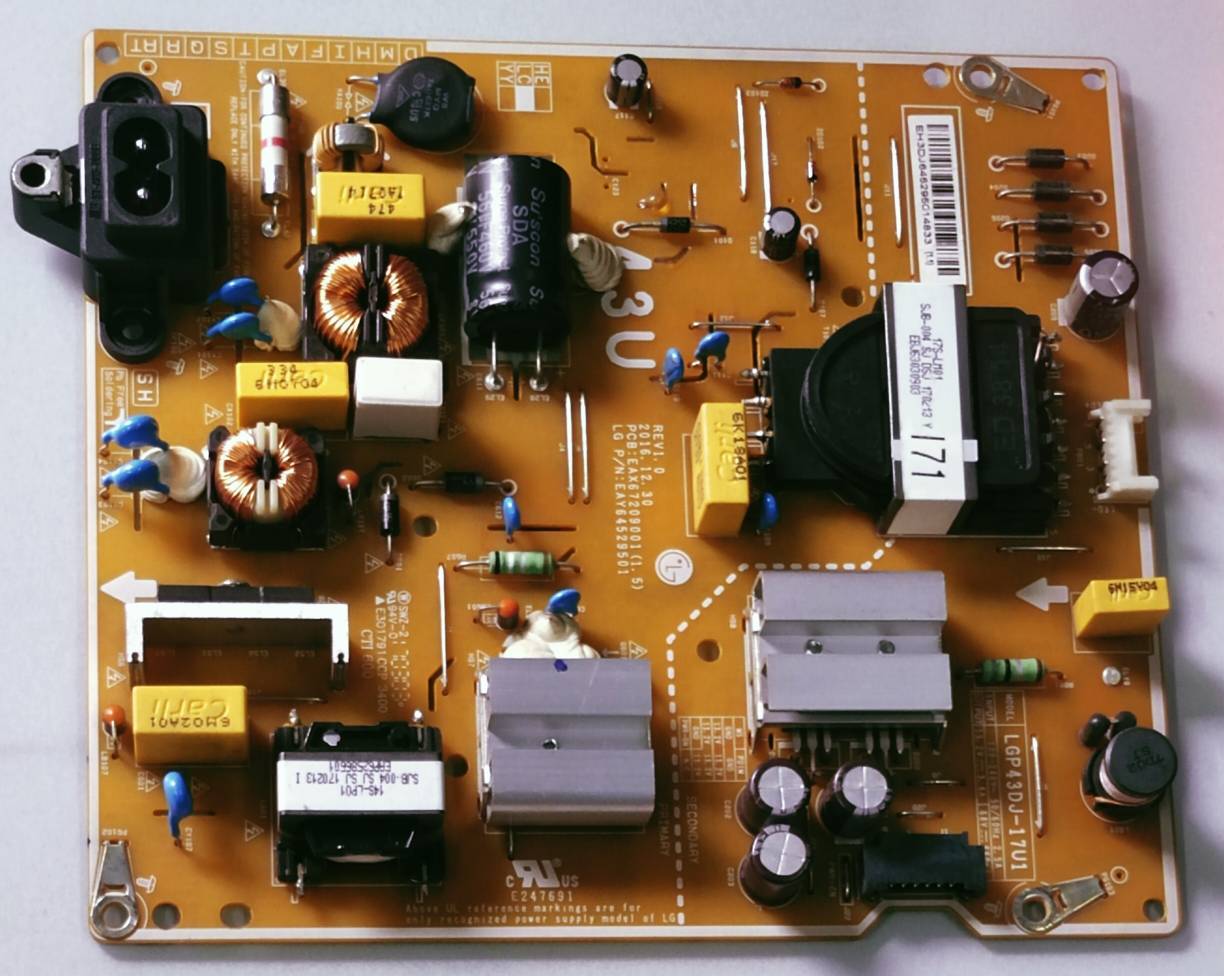 LG LED TV 43LJ554T-TA Power Supply Board, LG LED TV 43LJ554T-TA Smps Board, LG LED TV 43LJ554T-TA Power Supply PCB Board, image 3
