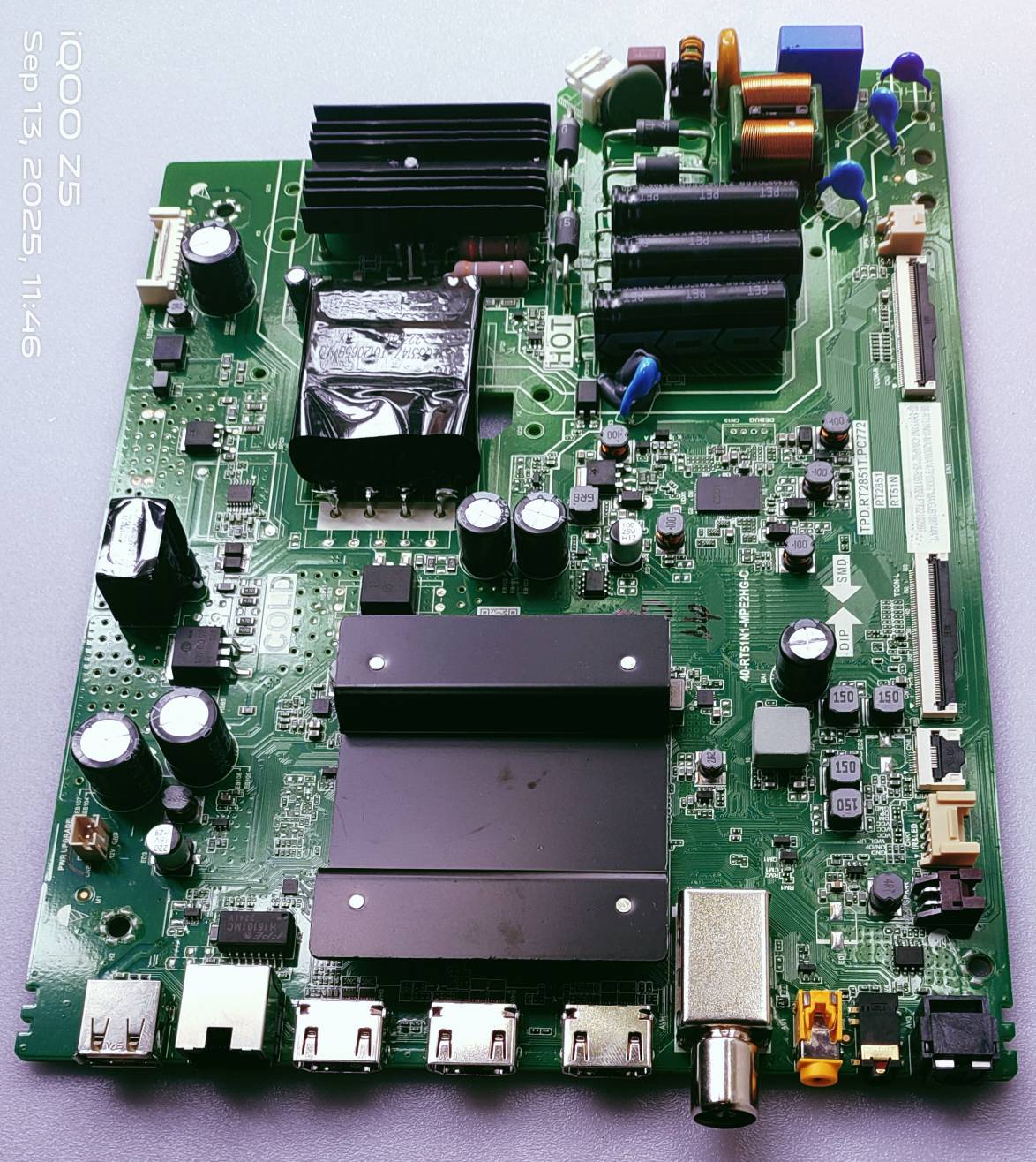TCL / IFFALCON 50K61 4K Android LED TV New Motherboard Main PCB No. (TPD.RT2851T.PC772 ) image 2