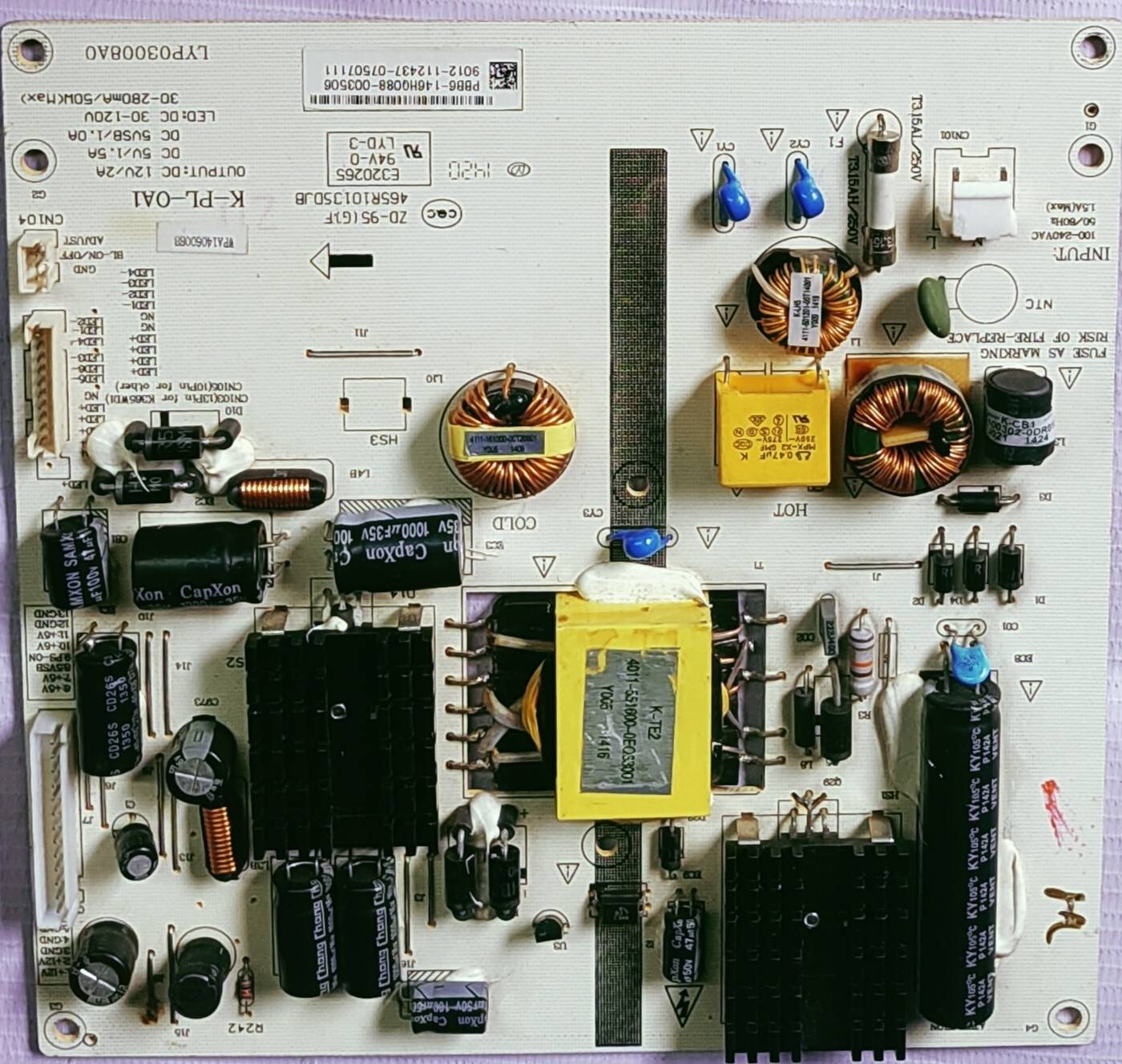 INTEX 40" POWER SUPPLY BOARD, SMPS BOARD, #wb29 image 4