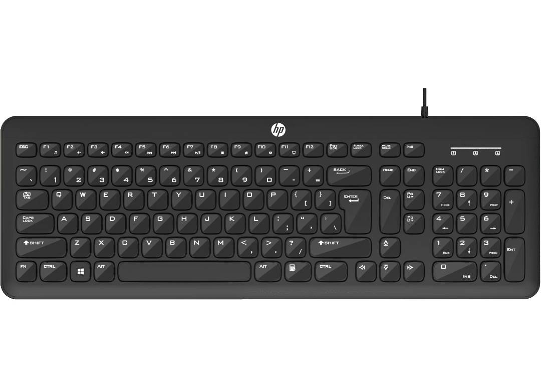 HP K160 Wired Keyboard with USB Connectivity, Spill-Resistant Design, Adjustable Height & Full-Size Layout (Black) image 4