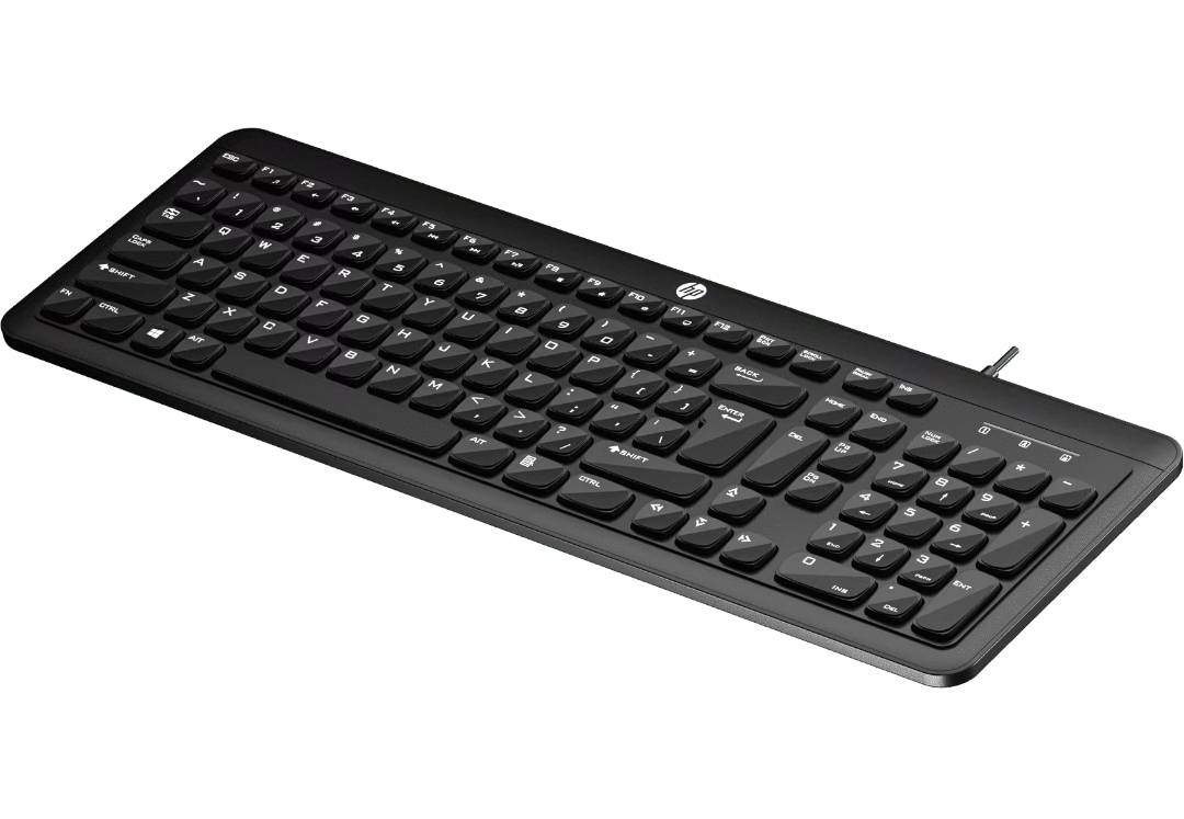 HP K160 Wired Keyboard with USB Connectivity, Spill-Resistant Design, Adjustable Height & Full-Size Layout (Black) image 2