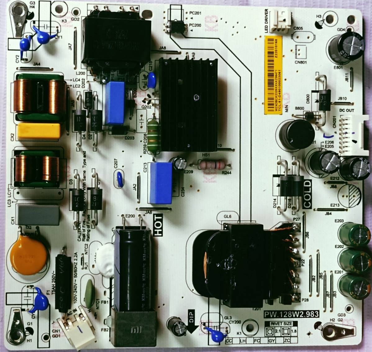 REDMI 43R77 LED POWER SUPPLY BOARD, #wb31 image 3