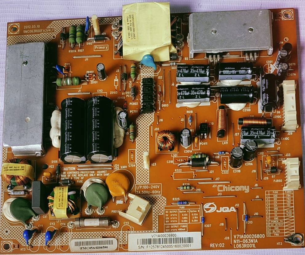 TOSHIBA 32PS200T, POWER SUPPLY BOARD, SMPS BOARD #wb29 image 2