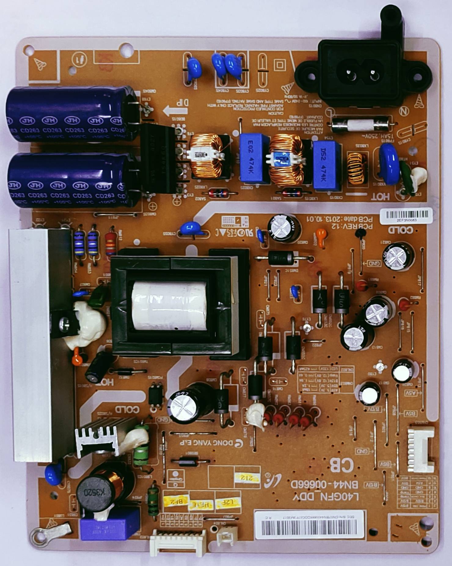 SAMSUNG POWER SUPPLY BOARD MODEL NUMBER.UA40EH500RXZN / UA39EH5003RLXL image 2