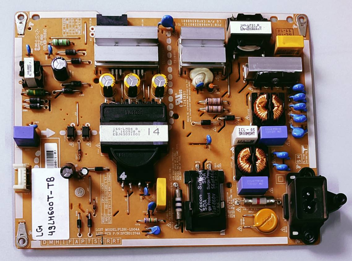 LG LED TV 49LH600-TB Power Supply Board, LG LED TV 49LH600-TB Smps Board, LG LED TV 49LH600-TB Power Supply PCB Board, #wb47 image 3