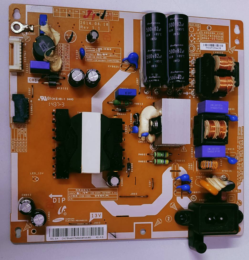 SAMSUNG LED TV UA40H4200AR Power Supply Board, SAMSUNG LED TV UA40H4200AR Smps Board, SAMSUNG LED TV UA40H4200AR Power Supply PCB Board, #wb50 image 5