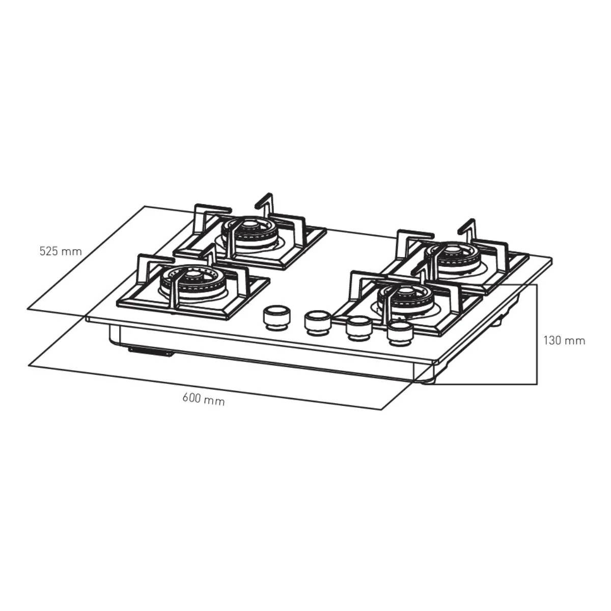 Regio 4B 60 AI Auto Ignit Hob 4 Burner image 5