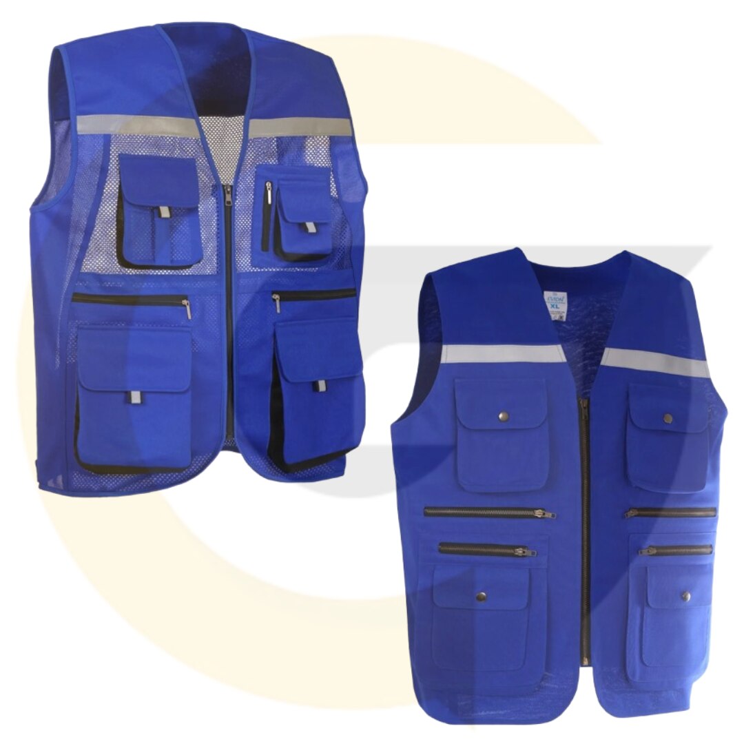 Blue Polyester Reflective Safety Vest | Goyal Industrial Hub Delhi image 2
