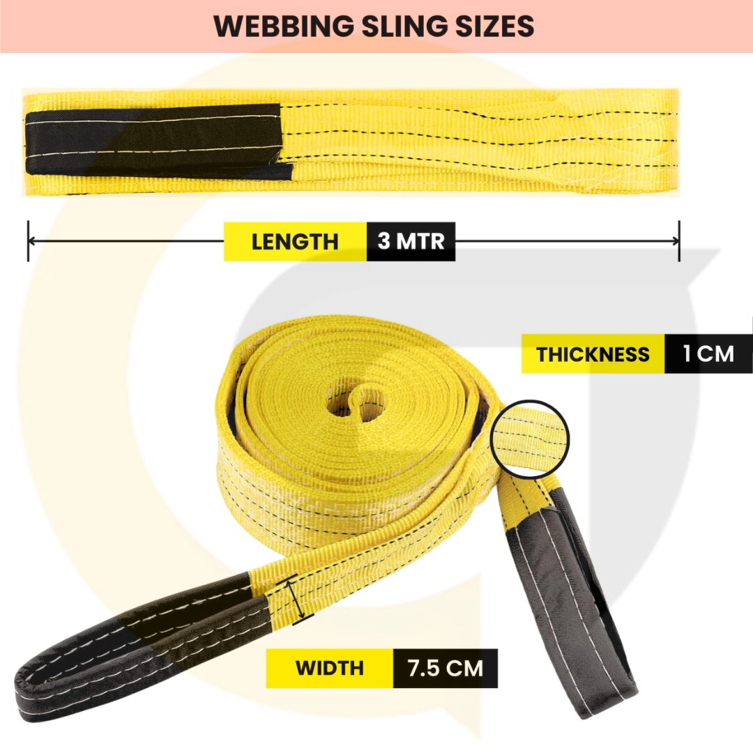 Polyester Webbing Sling Lifting Belt (3 Ton 3 MTR, 1) | Goyal Industrial Hub Delhi | ₹800 image 7