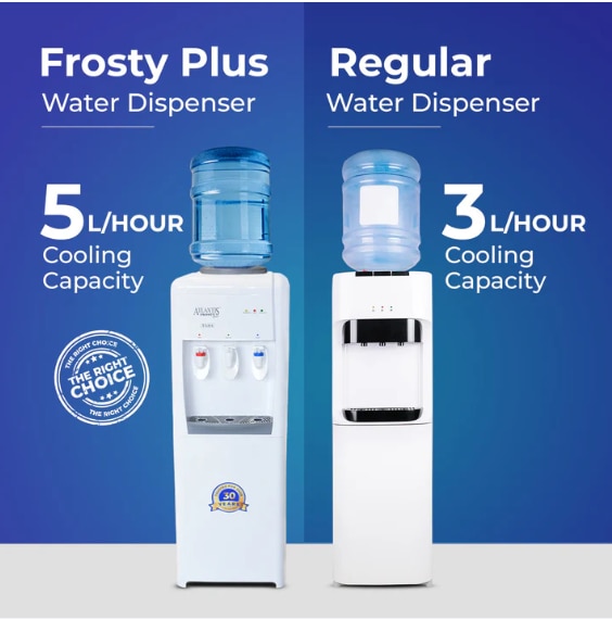 ATLANTIS FROSTY PLUS | 5L/Hour Cooling Capacity | Glass Push-Pull Taps | 1 Year Warranty | Hot, Normal & Cold Water | Perfect for a Team of 10-30 image 5
