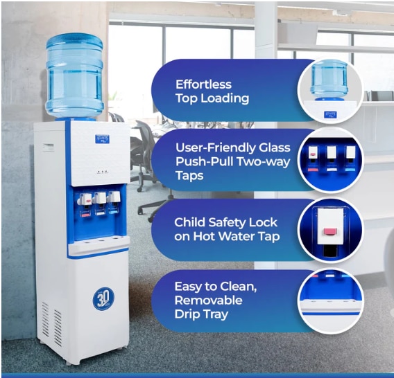 ATLANTIS BIG PLUS | 5L/Hour Cooling Capacity | 8L Cold Tank Storage | Smart Glass Push-Pull Taps | 1 Year Warranty | Hot, Normal & Cold Water image 3