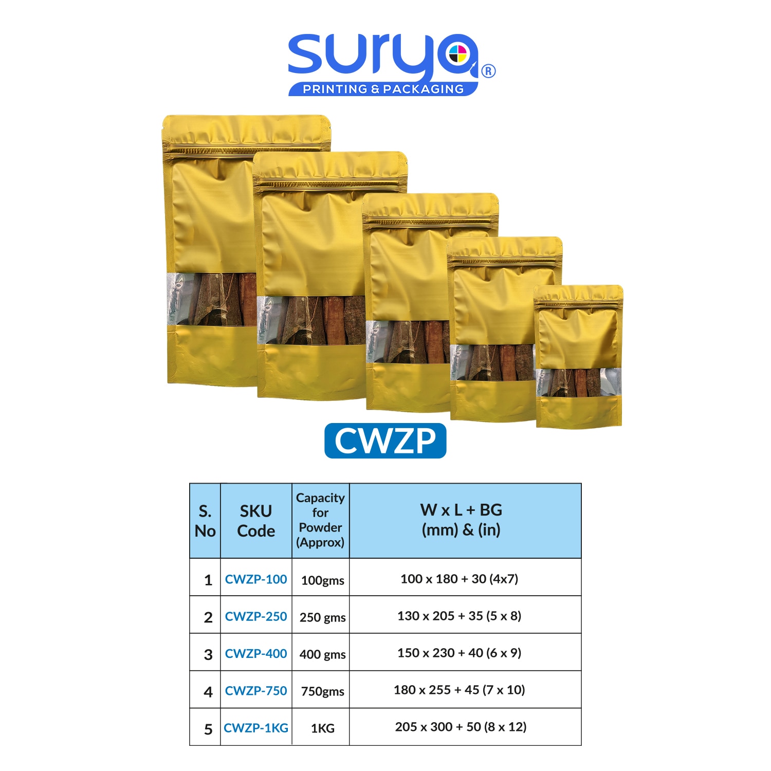 Gold Color Matte Finish transparent window Ziplock Inner Foil Stand-Up Pouch image 4