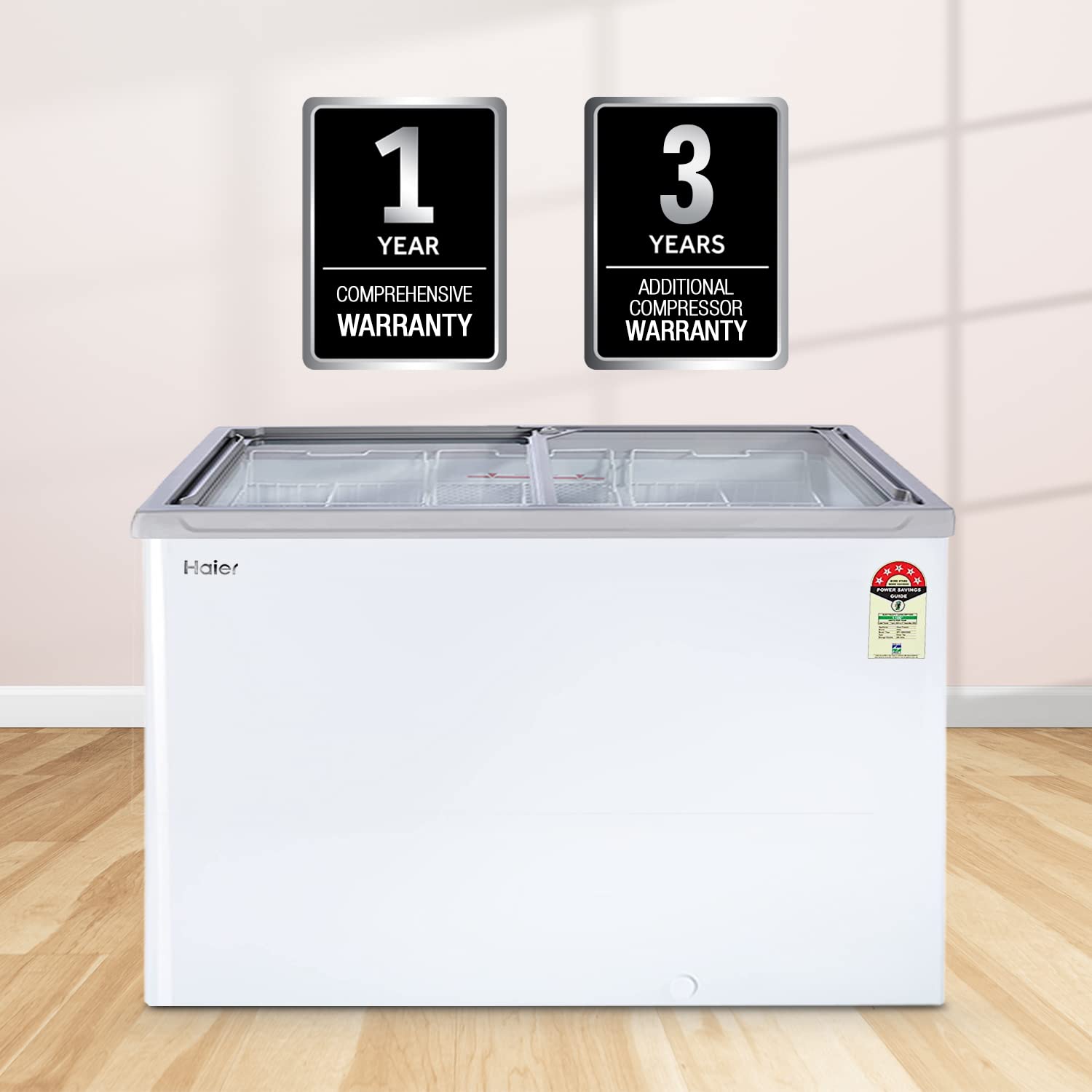 Haier Deep Freezer Glass Top HFC-325G3 image 3