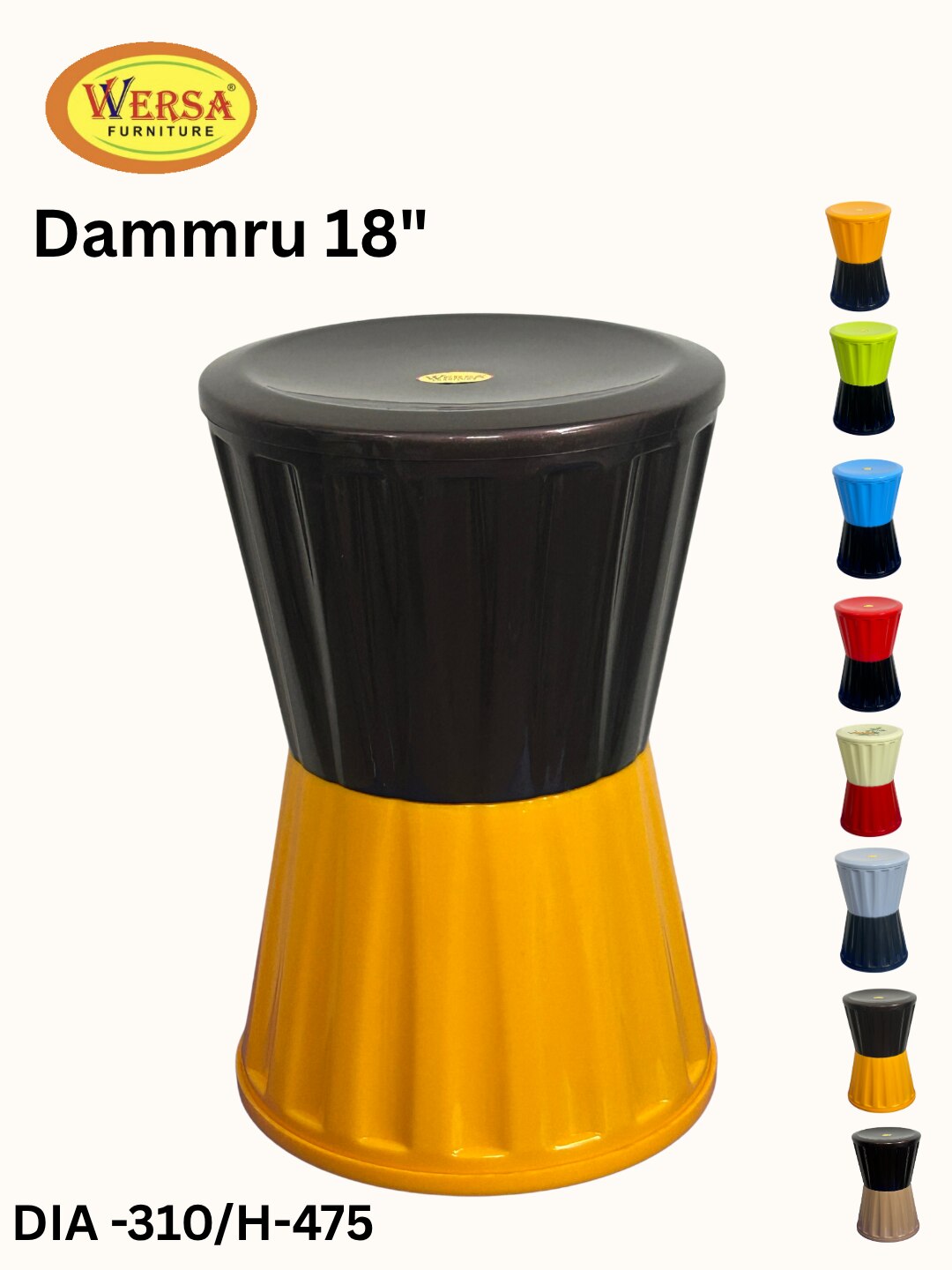 WERSA Dammru 18 Inch Designer Plastic Stool – Multiple Colours image 4