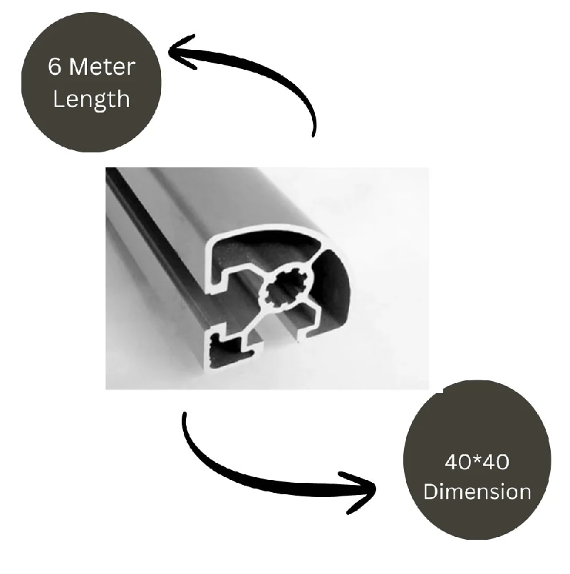 40x40mmm Industrial Radius Aluminium Profile image 2