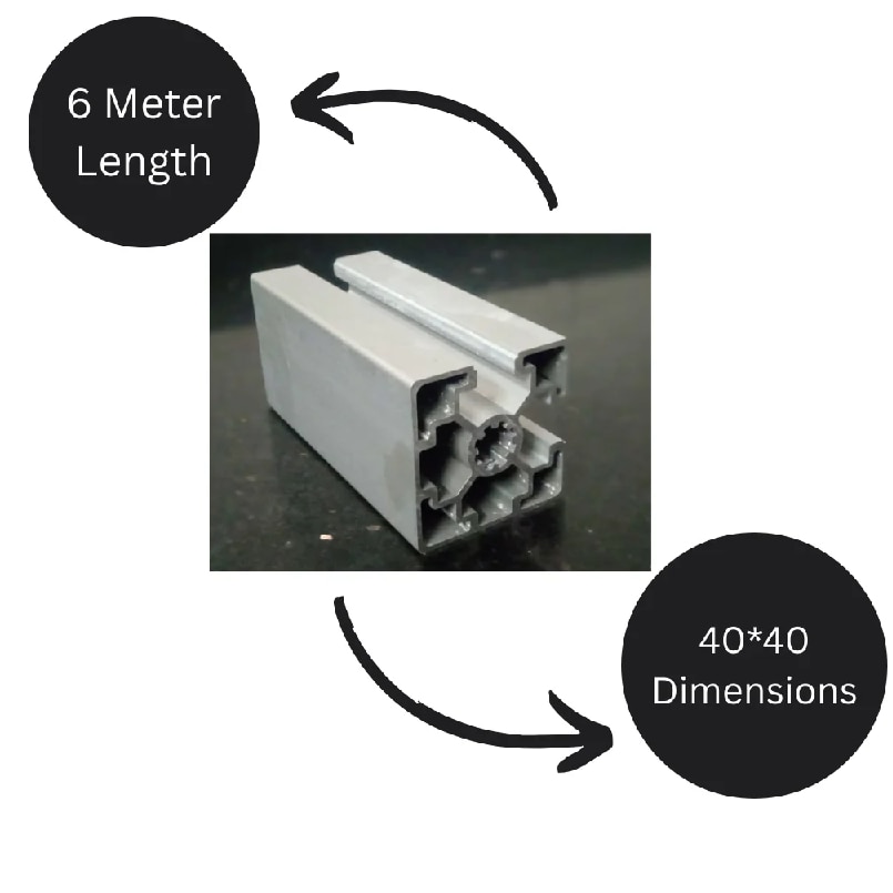 40X40 2 Slot 2 Side Closed Industrial Aluminium Profile image 2