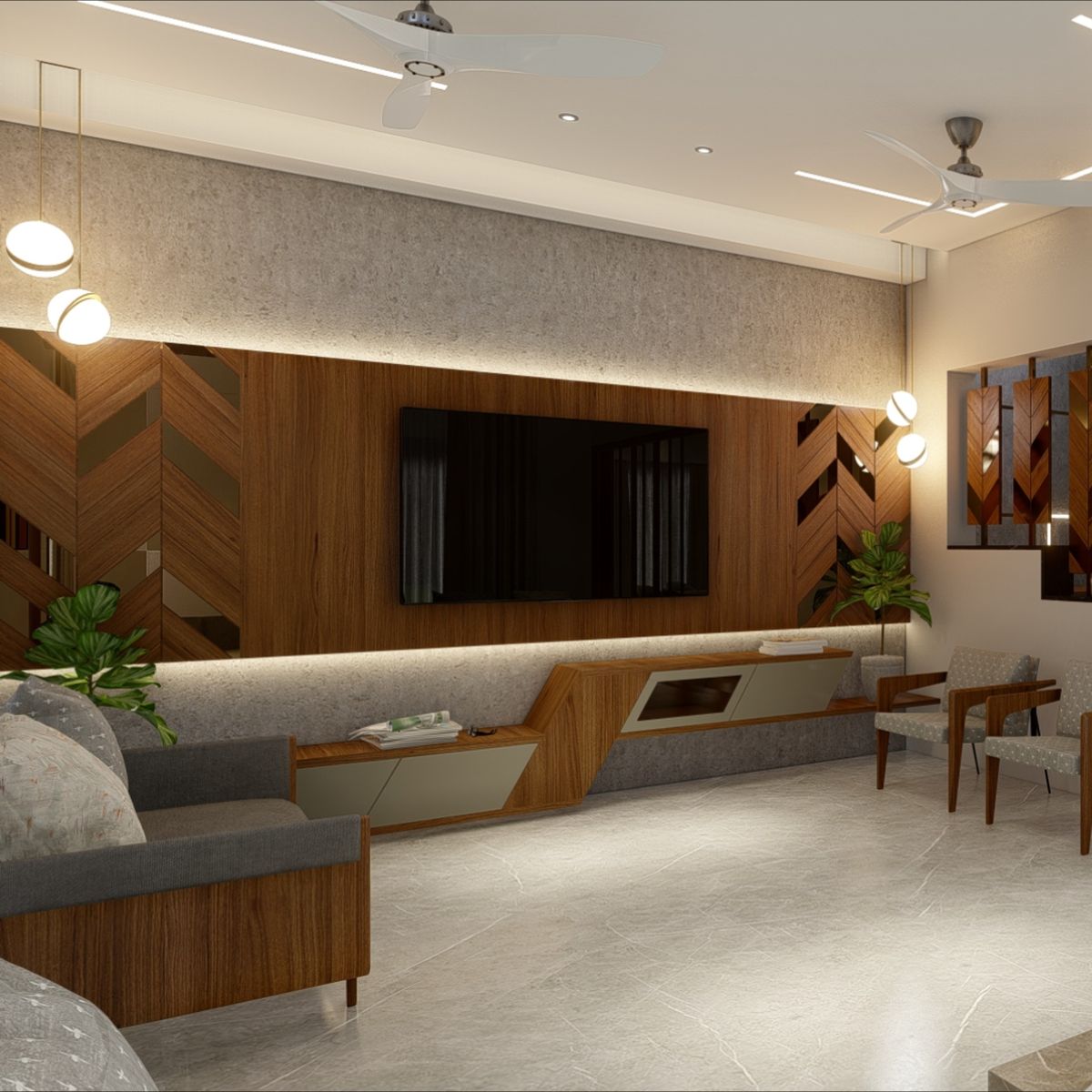Living Room Wall Panelling Experts in Chennai image 2