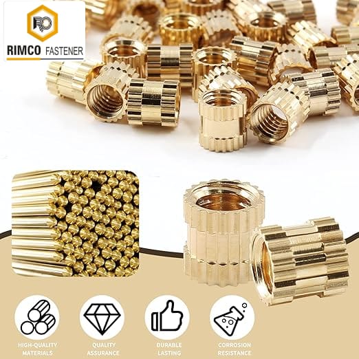 BRASS MOULDING INSERT NUT M3 X 0.50 PITCH X 20MM LONG image 4
